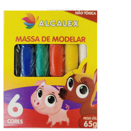 Massa de Modelar 6 cores Alcalex – Massinha De Modelar  Não Toxica