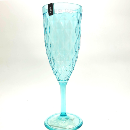 Taça champanhe Abacaxi cristal 260ml azul