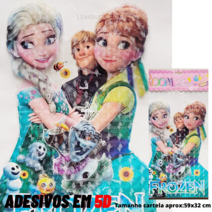 Frozen 5D Elza , Olaf , Anna Kristoff Cartela de Adesivo
