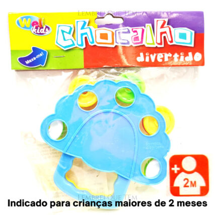 Chocalho Pandeiro Grande divertido Wellkids – crianças maiores de 2 meses