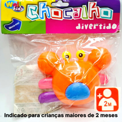 Chocalho caranguejo fofinho divertido Wellkids – crianças maiores de 2 meses
