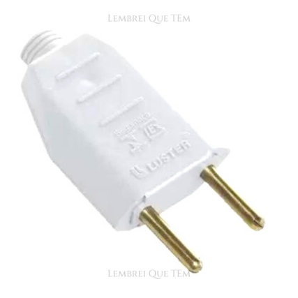 Plugue Macho 2P 10 A 250 V Luster Branco