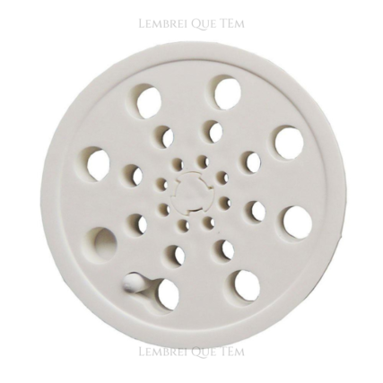 Grelha Redonda de Plástico Branca Overtime 100mm com abre fecha – dengue aqui não
