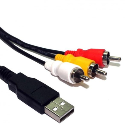 Cabo 3 Plug RCA X USB-A Fêmea