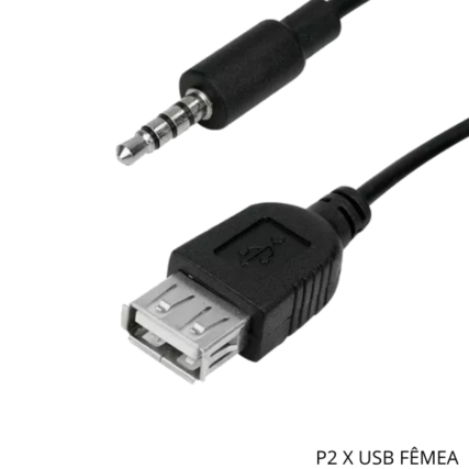 Cabo De Audio P2 Macho X Usb Fêmea