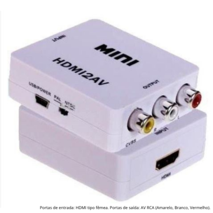 MINI Adaptador Conversor De HDMI 3 AV rca