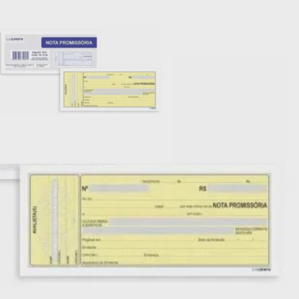 Nota Promissoria Grande 50 Folhas Amarela
