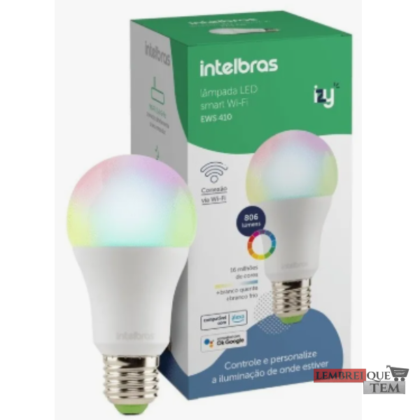 lampada smart Lâmpada Smart Inteligente Com Alexa Wi-fi Ews 410 Intelbras Rgb