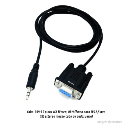 CABO DB9 9 9 pinos VGA fêmea, DB 9 fêmea para TRS 2,5 mm TRS estéreo macho cabo de dados serial – VGA P/ P1