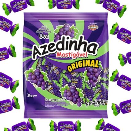 Bala Mastigavel Azedinha Uva Icekiss Pacote 500g