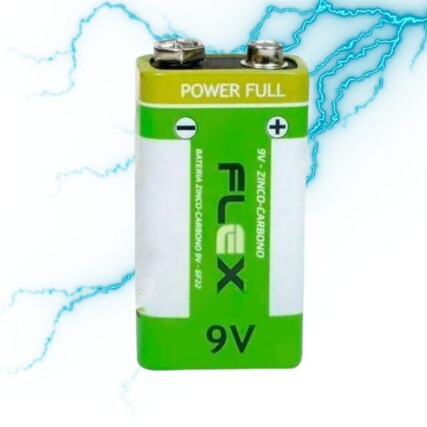 Bateria 9V Zinco-Carbono Pilha Bateria 9V6F22