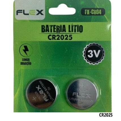 Bateria De Lítio Cr 2025 Flex Cartela Com 2 Unidades