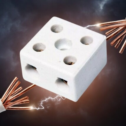 Conector Porcelana 10mm 25a/600v 2 Polos