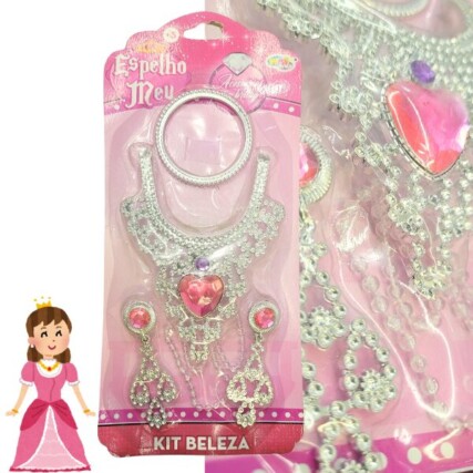 Kit Beleza Infantil Com Colar E Acessorios Espelho Meu 4 Pecas Na Cartela – Fantasia