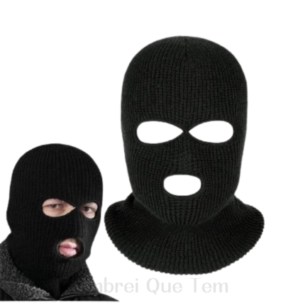 Balaclava Touca Ninja dupla camada PRETA PROTEÇÃO Motoqueiro Motoboy PAINTBALL MILITAR TATICO
