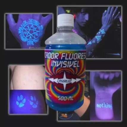 Codificador Tinta Invisível Laserled Neon Fluorescente 500ml – festa