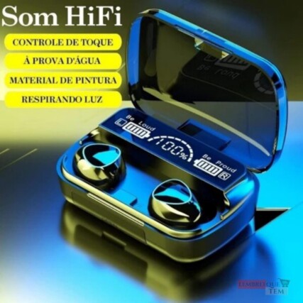 Fone De Ouvido bluetooth 5.1 Sem Fio Estéreo M10 Com Pod Carregador Power Bank