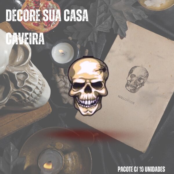 Halloween caveira Decoração – Tag Decorativa pacote com 10 unidades