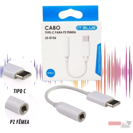Cabo Adaptador Tipo C Usb-c Para Fone Ouvido P2 Femea 3.5mm