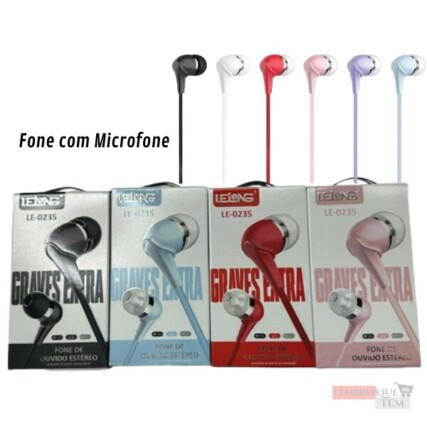 Fone de Ouvido Stereo com Microfone Lelong – P2