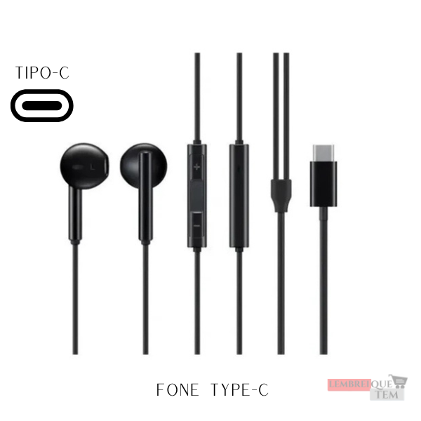 Fone de ouvido tipo C Estéreo microfone volume play pause - TYPE-C LEMBREI QUE TEM SJC SP 7908125210706 (1) Fone de ouvido tipo C Estéreo microfone volume play pause – TYPE-C