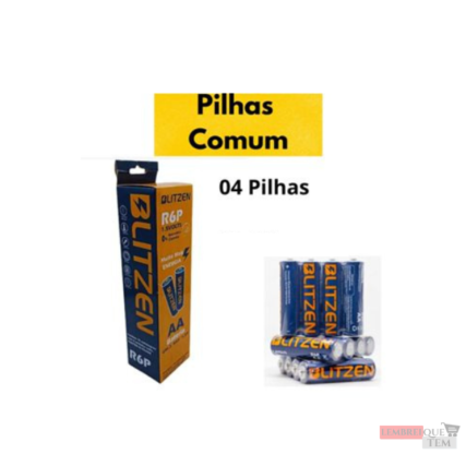 Pilha Comum AA com 4un Longa Duração 1,5V – R6P