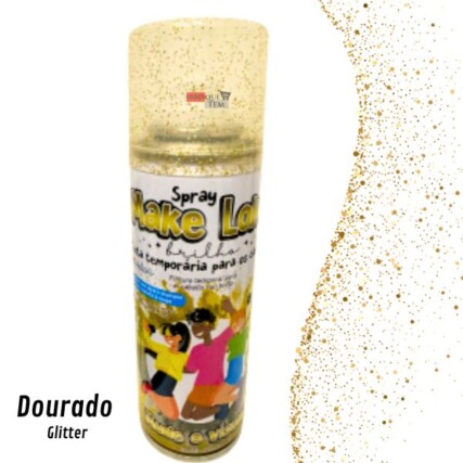 Tinta de cabelo Spray make Dourado – Cabelo maluco – Glitter