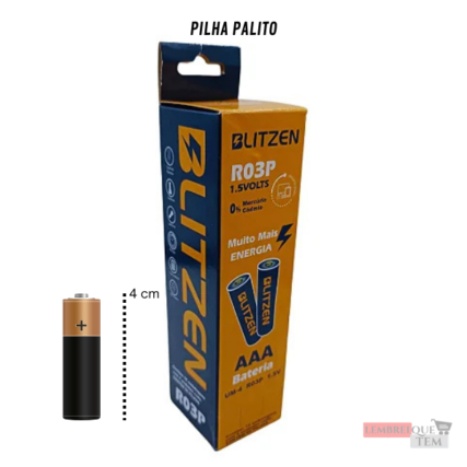 Pilha Palito AAA com 4un Longa Duração 1,5V
