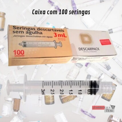 Seringa 3ml Descartável Bico Luer Lock Anvisa – Cx 100un