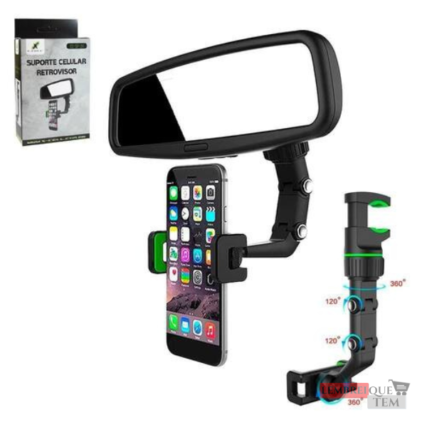 Suporte Para Celular Veicular Retrovisor Multifunção X-Cell