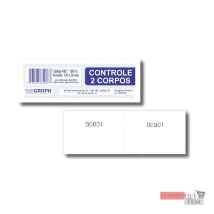 Controle 2 Corpos Numerado 100 Folhas SidGraph Ideal para Comandas e Gestão Comercial