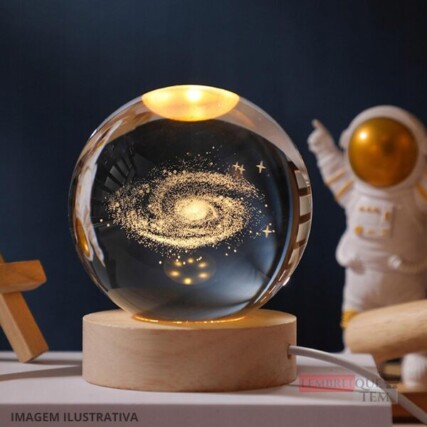 Lâmpada de bola de cristal 3D galáxia – USB