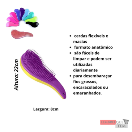 Escova Mágica Desembaraçadora Para Cabelos Cores Sortidas
