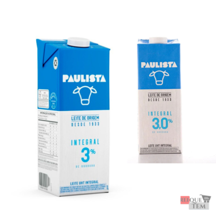 Leite UHT Paulista Integral 1L – Longa Vida, Pronto para Consumo