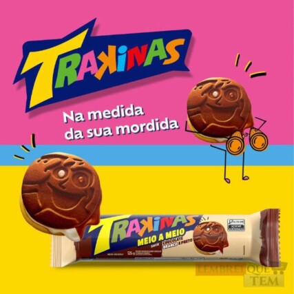 Biscoito Trakinas Recheado Meio/Meio Chocolate