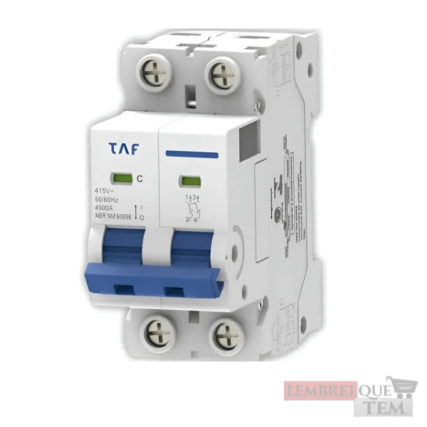 DISJUNTOR DIN 2 BIPOLAR 80A C 6KA – TAF