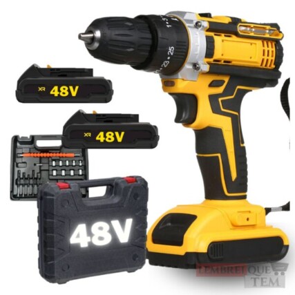 Parafusadeira Furadeira 48V 2 Baterias Com Maleta e Acessórios Completo – FERRAMENTA
