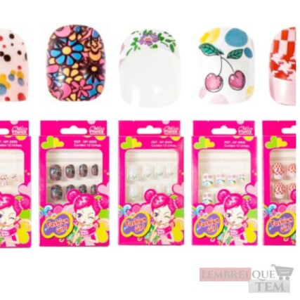 12 Unhas Postiças Infantis MF8899