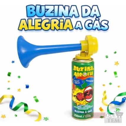 Buzina Da Alegria A Gás 250ml Corneta Carnaval Copa do Mundo Festa Eventos