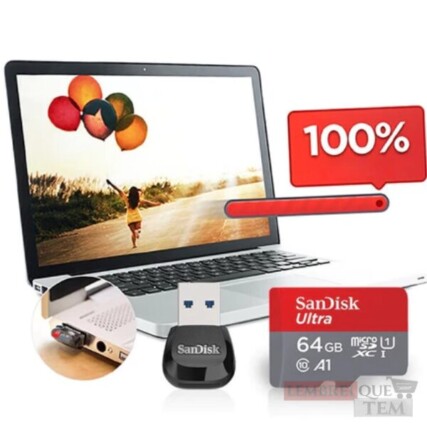 Cartão de Memória SanDisk Ultra 64GB MicroSD