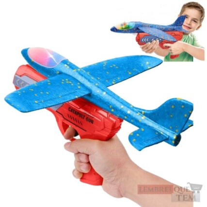 Lançador De Avião (COM LUZ) Planador Brinquedo Infantil De Espuma Catapulta