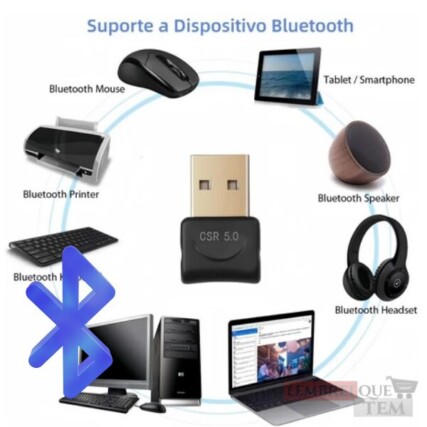 Transmissor Receptor Bluetooth 5.0 USB Sem Fio Música Áudio para Notebook PC