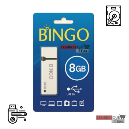 Pen Drive Bingo 8gb Usb 2.0 Memória