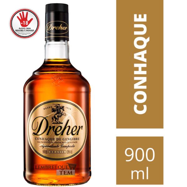 GARRAFA DREHER 900 ML lembrei que tem sjc sp 7896010006360 Conhaque Dreher 900ml – Bebida
