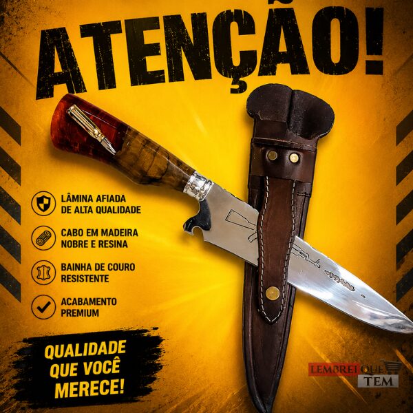Faca Artesanal 10 Polegadas – Cabo Resinado com Bainha em Couro ak facao lembrei que tem sjc sp (1) Faca Artesanal 10 Polegadas em Aço Mola de Caminhão Cabo Resinado com Bainha de Couro
