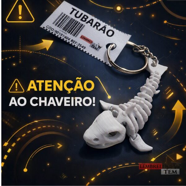 Chaveiro Tubarão Esqueleto 90191404 3549 lembrei que tem (3) Chaveiro Tubarão Esqueleto